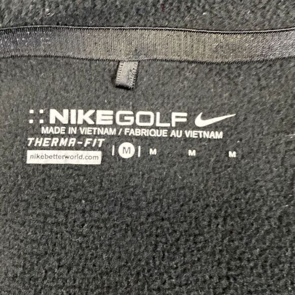 Nike Golf Jacket Pebble Beach Therma-Fit Zip Front Black High Neck Medium - Picture 5 of 9